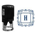 thumbnail image 1 of Printtoo Square Swirl Border H Alphabet Monogram Initial R-40 Office Stationary Self Inking Rubber Stamp, 1 of 3