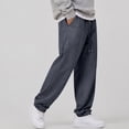 thumbnail image 3 of WULMLEO Men's Baggy Sweatpants with Pockets Drawstring Loose Fit Cuffed Gym Casual Joggers Dark Gray S, 3 of 6