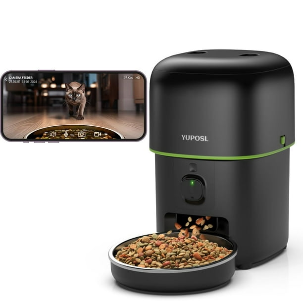 Alimentador automático para gatos Yuposl con cámara 5G WiFi 1080 HD