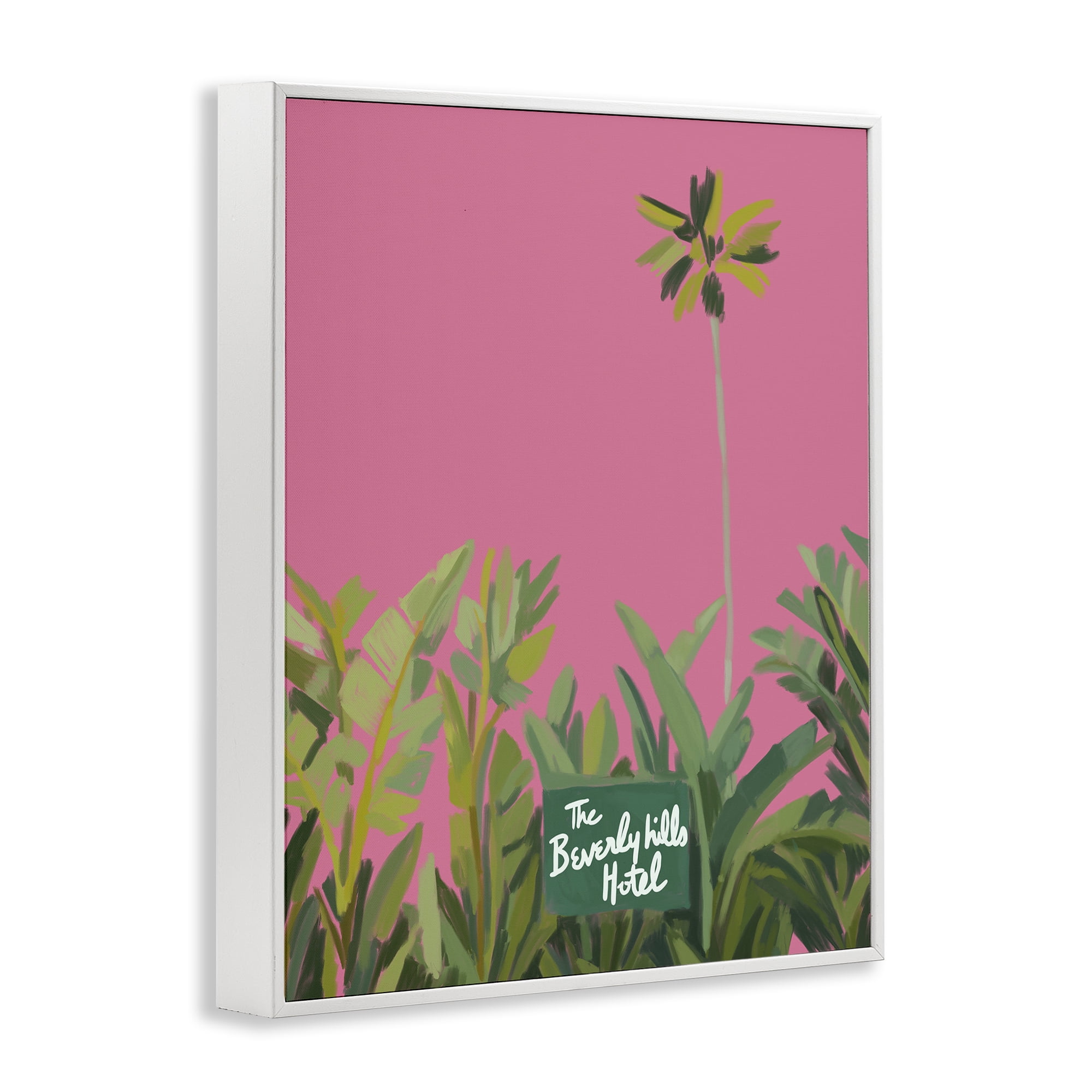 Stupell Industries Beverly Hills Pink & Green White Framed Giclee Art, design by Amelia Noyes