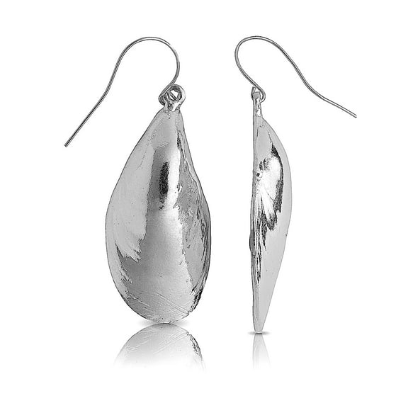 Mussel shell .925 Sterling Silver Earrings Lever Back