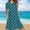 Blue, variant on Sakmal Loose Fit Dresses for Women Elegant Polka Dot Basic Short Sleeve Comfort Fit White Long Sundress