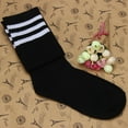 thumbnail image 2 of JeashCHAT 1 Pair Thigh High Socks Over Knee Girls Football Socks Black, 2 of 4
