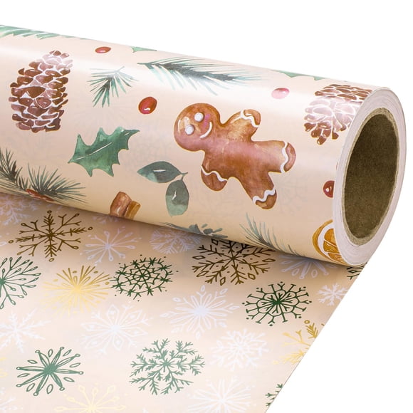 Rollo de papel navideño reversible RUSPEPA para regalo, 44 x 10 m