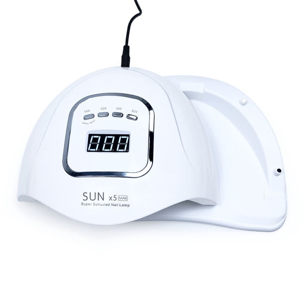 Lámpara secadora de uñas UV, 120 W, LED UV, profesional, automática, secado rápido, 4 temporizadores (10 s/30 s/60 s/99 s), pantalla LCD grande, base desmontable, para semipermanente