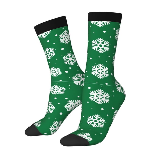 Balery Snowflake Calcetas Largas con Estampado para Hombre y Mujer – Suaves y Transpirables, Talla Única (US 5-11)