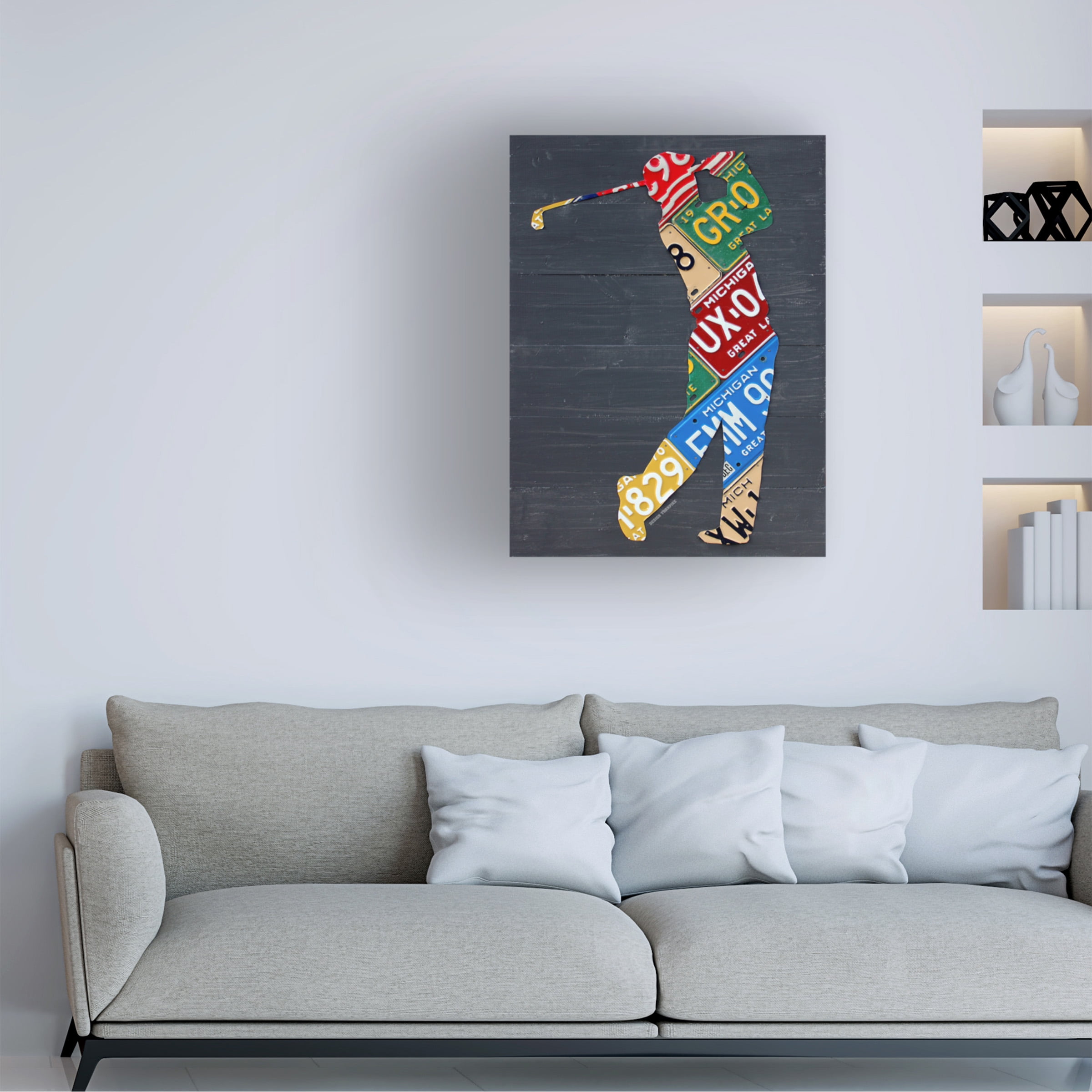 Trademark Fine Art 'Golfer License Plate art' Canvas Art by Design Turnpike