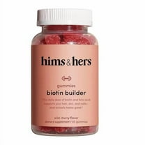 HIMS & HERS biotin Builder Gummy with Vitamins B12, B6 and D, Gluten Free, no Artificial sweeteners or Flavors, Wild Cherry, 60 Count
