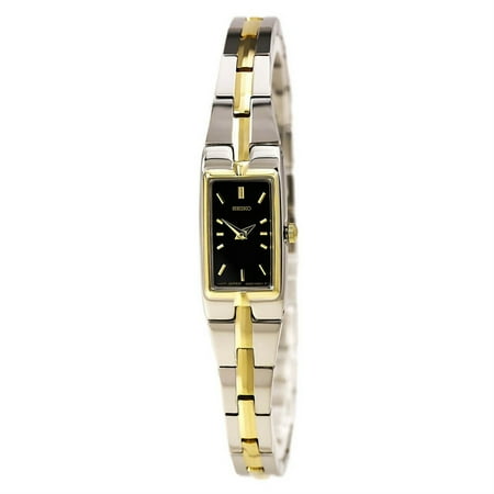 Seiko Women's Ladies' Bracelet Watch - Gold & Stainless - Black Dial - SZZC42