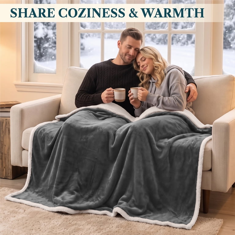 Pavilia Sherpa Fleece Throw Blanket, 50x60 Inches photo 8