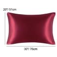 thumbnail image 6 of PiccoCasa Satin Pillowcases for Skin Set of 2, Zipper Closure Burgundy Queen, 6 of 7