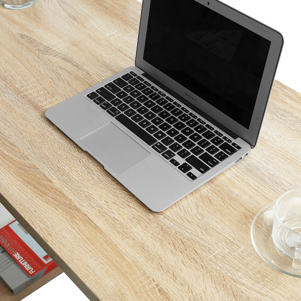 Modern L Shaped Computer Desk with Bookshelf, Home Office Workstation for Bedroom Study Room, Walnut Modern L Shaped Computer Desk with Bookshelf, Home Office Workstation for Bedroom Study Room, Walnut