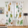 thumbnail image 2 of Cute Cartoon Kitchen Curtains 96 Inch Length, Cat Butterfly Spring Floral Botanical Grommet Top Bedroom Living Room Curtains, Light Filtering Cafe Curtain Drapes 2 Panels Set 104''x96'', 2 of 9