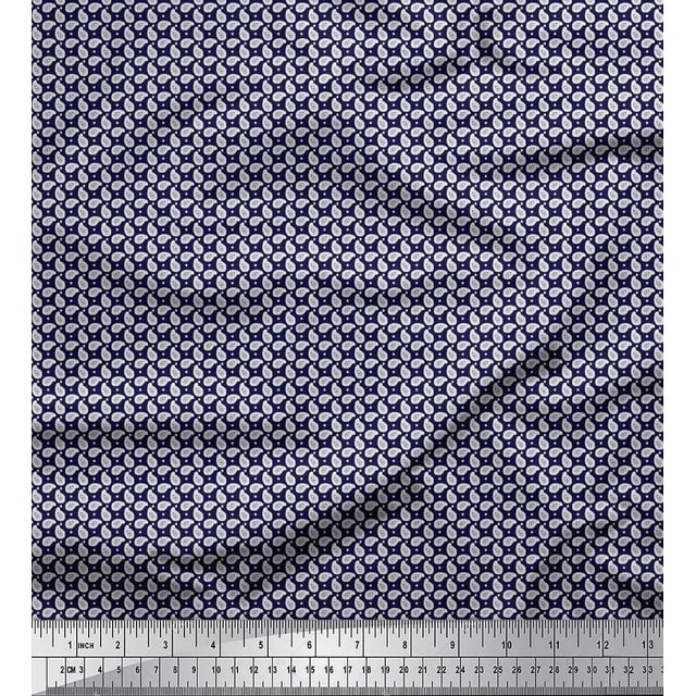Soimoi Polyester Crepe Fabric Dot & Paisley Print Fabric by The Yard 52 Inch Wide