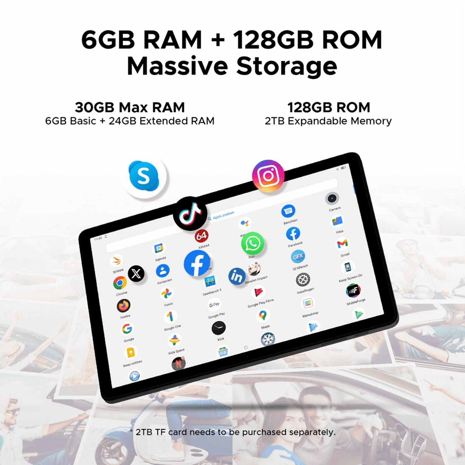 DOOGEE Tab A9 Pro+ Android 16 Tablet with Keyboard & Gemini AI, 2026 New 11inch Tablet, 30GB+128GB/2TB, 8580mAh, 90Hz, 13MP+5MP/Widevine L1/Face ID/WiFi5 Octa-Core Gaming Tablet with Pen, Mouse&Case