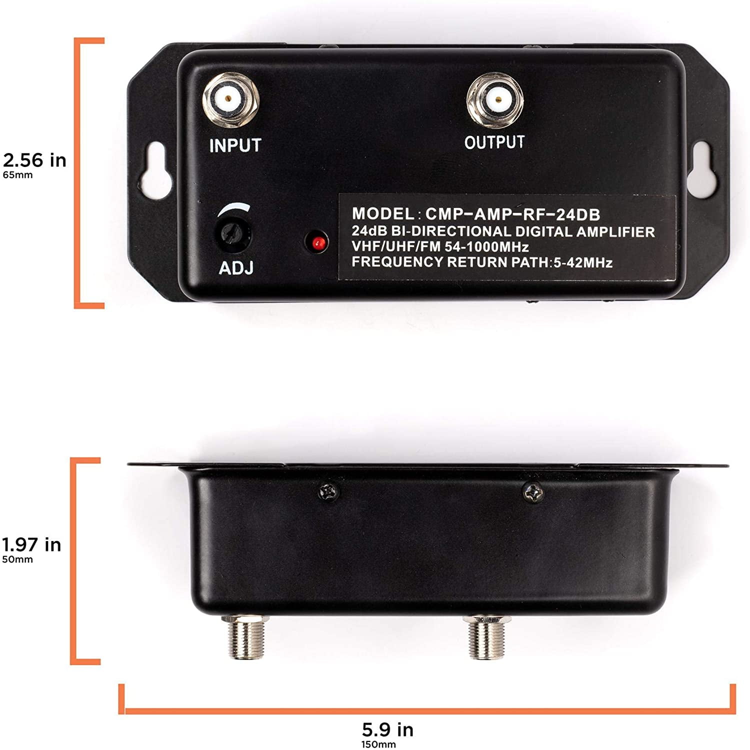 24dB TV Antenna Digital Signal Booster Amplifier for HDTV Cable - w/ Coax Cable