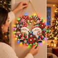 thumbnail image 4 of Light Up Christmas Diamond Art Beaded Wreath Kit Diy Christmas Pearl Diamond Painting With Led Lights Hanging Christmas Decorations For Home Front Door Wall Decor(9.84"), 4 of 4