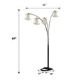 thumbnail image 6 of 84" Black 4-Head Crystal Floor Lamp - Adjustable Arch Design with Gold-Accented Shades - Luxurious Multi-Light for Living Room & Bedroom, 6 of 6