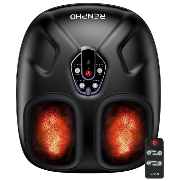 RENPHO Foot Massager with Heat, Shiatsu Foot Massager Machine for Neuropathy Pain and 10 Air Compression, FSA HSA Eligible, Gifts for Women Men