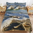 thumbnail image 6 of 3 Pcs Soft Bedding Set, Includes 1 Duvet Cover with Zipper And 2 Pillow,Shams Starfish Beach Full(79"×90"), 6 of 8