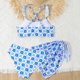 thumbnail image 5 of Traje de baño de 2 piezas para mujer, trajes de baño para mujer, conjunto de traje de baño de tres piezas con estampado de verano y lazo para niñas, top de poliéster para niñas, 5 of 7