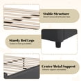 thumbnail image 6 of Christopher Knight Home Modern PU Upholstered Full Bed Frame with Butterfly Headboard, Wood Frame, Black, 6 of 9