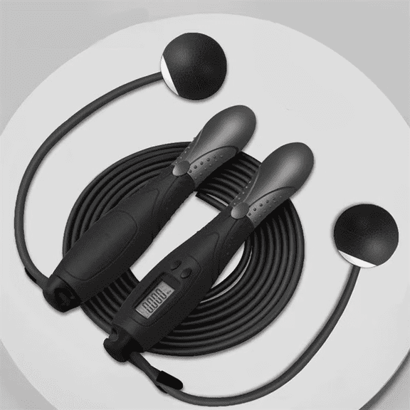 Weighted Cordless Jump Ropes with 2 Balls & Adjustable Length Bod Rope for kids Men Women,Speed Digital Counting Ropeless Skipping Rope with Calorie Counter for Indoor Fitness Workout Boxing Gym