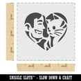 thumbnail image 2 of Man with Cat Kitten Pet in Heart DIY Cookie Wall Craft Stencil - 3.5 Inch, 2 of 5