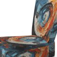 thumbnail image 4 of Designart "Dynamic VORTEX" Orange Spiral Upholstered Accent Chair - Modern Arm Chair For Bedroom, 4 of 7