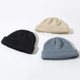 thumbnail image 4 of Women Men Beanie Hat, Fashion Casual Solid Color Soft Skin-friendly Elastic Knitted Woolen Winter Head Warm Brimless Cuff Skullcap, 4 of 8