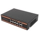 thumbnail image 5 of Conmutador Poe 100M 1000M 10 puertos no administrado compatible con 802.3af Plug and Play conmutador PoE Gigabit sin ventilador enchufe estadounidense de 100 a 240V, 5 of 5