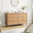 thumbnail image 4 of Pinovk Rattan 6 Drawer Double Dresser for Bedroom, Chest of Dressers, Modern Dresser Drawer Chest, 4 of 16
