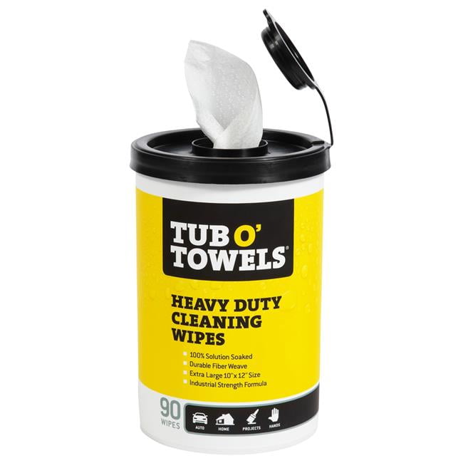 Tub O Towels FDPTW90 10 x 12 in. Towels Heavy Duty Cleaning Wipes 90
