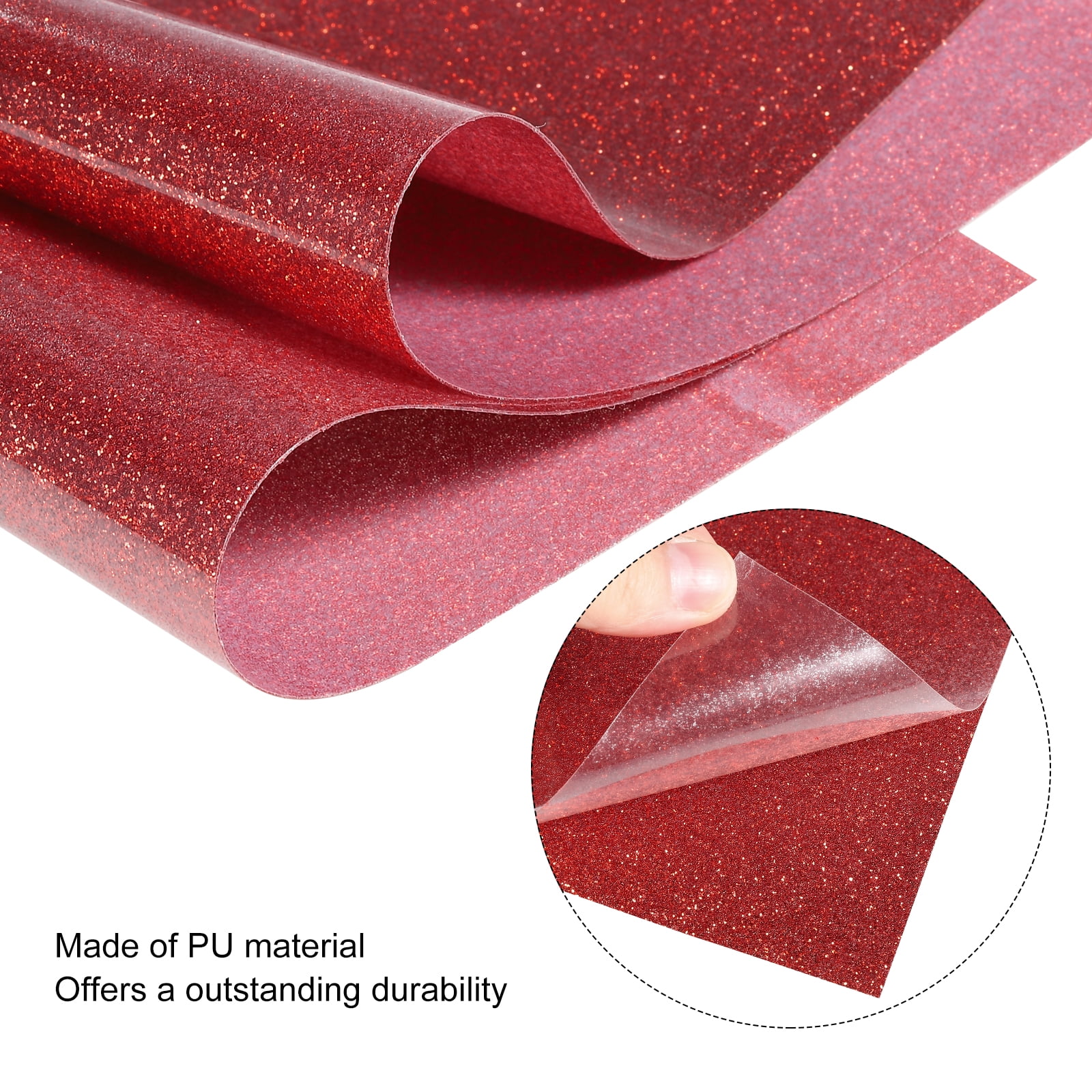 Uxcell Heat Transfer Vinyl 12"x10" Glitter HTV Vinyl Iron on Vinyl Multicolored 10Pcs