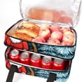 thumbnail image 5 of Christmas Double Layered Insulated Lunch Bag with Two Compartments, Large Capacity, Refrigeration Capability - 7.1x11.4x16.1 inches - Hand Carry Meal Bag, 5 of 6