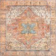 thumbnail image 1 of Unique Loom Revival Tapis de Bordure Western 7' 6 x 7' 6 Carrés Rouille Rouge/bleu, 1 of 1