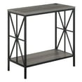 thumbnail image 3 of Convenience Concepts Tucson Starburst Chairside End Table with Charging Station and Shelf, Weathered Gray/Black, 3 of 8