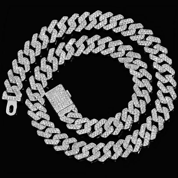 Black cuban link chain iced out hot sale