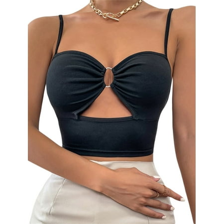 

Women Camisole Sexy Vest Tank Lace Corset Crop Top Spaghetti Straps Push Up Fashion Streetwear