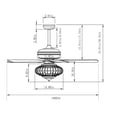 thumbnail image 3 of Gymax 52'' Remote Control Ceiling Fan with Light Nickel Plated Color Wooden Blades, 3 of 10