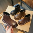 thumbnail image 4 of Girls Boots,Ankle Boots Soft Sole Leather Casual Booties for Toddlers Comfortable Footwear for School and Outdoor Activities,Toddler Boots,Z03 Brown,3.5-4 Years, 4 of 9
