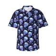 thumbnail image 1 of Balery crystal Skull Camisas hawaianas de manga corta para hombre, camisas playeras de corte holgado, camisas de vacaciones con botones,XX-Large, 1 of 7