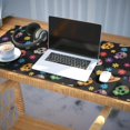 thumbnail image 3 of Long Mouse Pads for Desk,Black Colorful Skull Flower Hat Pattern Desk Mats on Top Of Desks, Desk Mouse Pad Extra Large with 3mm Non-Slip Base and Stitched Edge for Gaming,Office,Work,Home 35.4"x15.7", 3 of 6