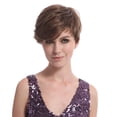 thumbnail image 5 of DOPI Human Hair Wigs For Women Black Color Natural Lace Hair Fashion Women Short Rose Net Full Brown Synthetisch Hiar Wig C, 5 of 5