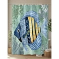 thumbnail image 4 of Fsddascl Coastal Ocean Shower Curtain Set - 54" x 78" Washable Bathtub Curtain with 12 Hooks, Summer Floral Stripe Ombre Fish Coral Waterproof Fabric Stall Shower Curtains for Bathroom/Bathtub, 4 of 6