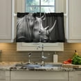 thumbnail image 4 of FREEAMG Wolf Mountain Half Window Tier Curtains 24 Inch Blackout Thermal Insulating Kitchen Linen Tier Curtains for Kitchen,Bathroom,Cafe, 4 of 7