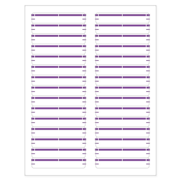 Purple File Folder Labels 2/3" x 3-7/16" for Laser or Inkjet Printers