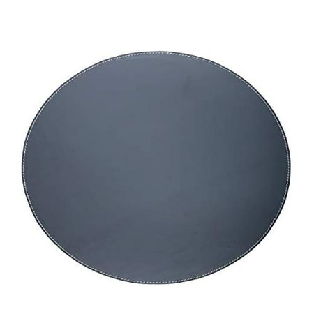 

eloria Unique Design Round Shaped Leather Placemat (Grey) Set of 6 Pieces