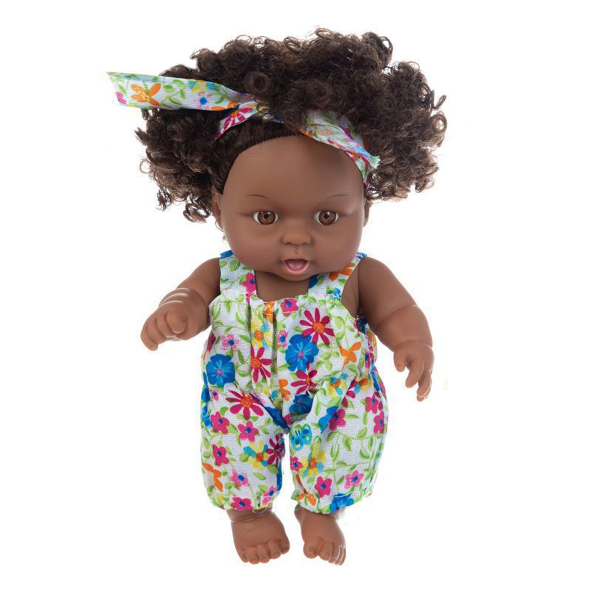 Raruxxin 8 Inch Black African Doll Newborn Baby African Girl With Curly