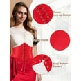 thumbnail image 5 of FEOYA Women's Waist Corset Belt Vintage Elastic Waist Belt Pirate Corset Belt Lace Up Corset Belt Tied Waspie Renaissance Corset Waistband PU Leathers Girdle Red for Daily Dresses Wear, 5 of 6